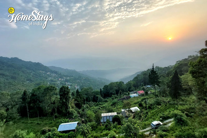 Sunset-View-Green Glory Homestay-Tinchuley-Homestays-of-india