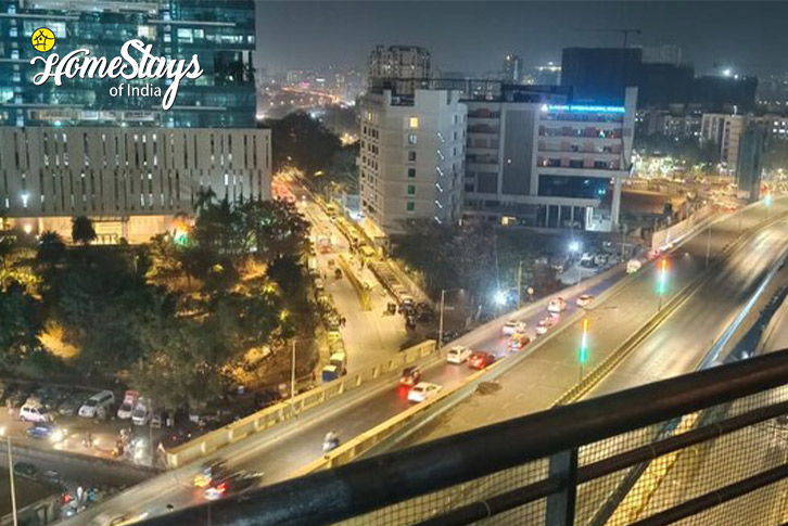 Night-View-Balcony-City Scape Homestay, Chembur-Mumbai
