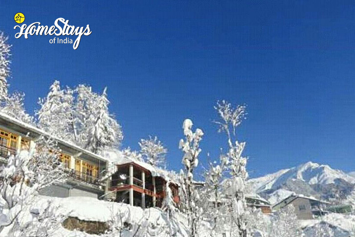 Exterior-Winter-Himalayan Aura Homestay-Manali-1