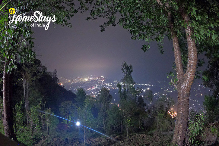 Night-View-of-city-Farm Fusion Homestay, Rumtek-Gangtok