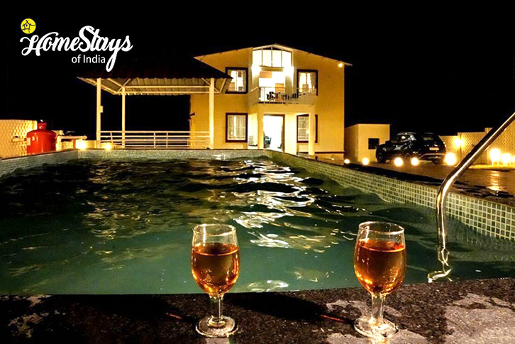 Pool-View-At-Night-Elysian Essence Villa, Trimbakeshwar-Nashik