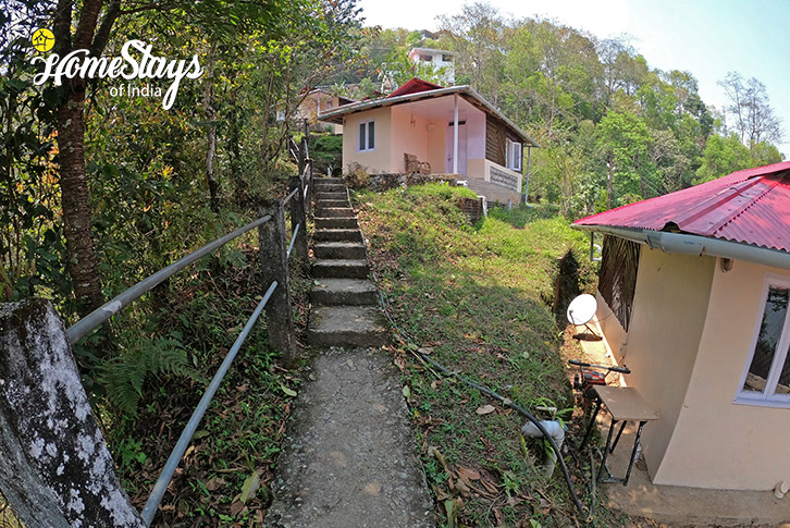 Stairs-to-reach-Farm Fusion Homestay, Rumtek-Gangtok