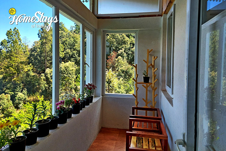 Balcony-1-Nature's Charisma Homestay, Jalna-Almora