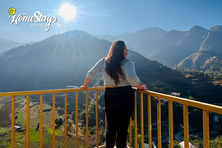 Balcony View-Kaphal Farmstay, Kempty-Mussoorie