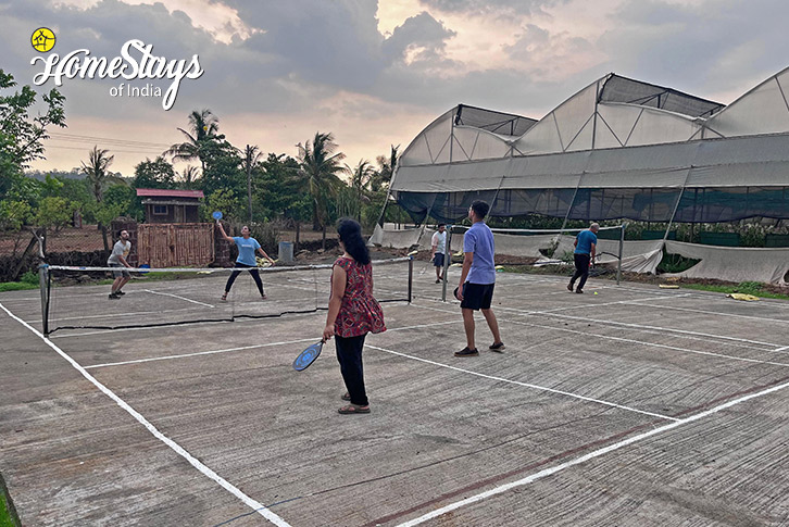 Banminton-play-area-Fruitful Acres Farmstay, Kolad-Raigad