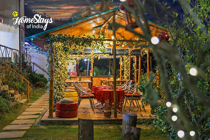 Dining-at-Night-The Hidden Grove Homestay-Nathuakhan