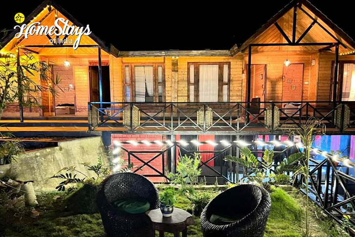 Exterior-at-Night-Beyond the Lake Cottage - Mirik