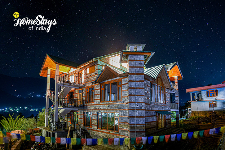 Exterior-at-Night-Celestia Boutique Homestay-Naggar