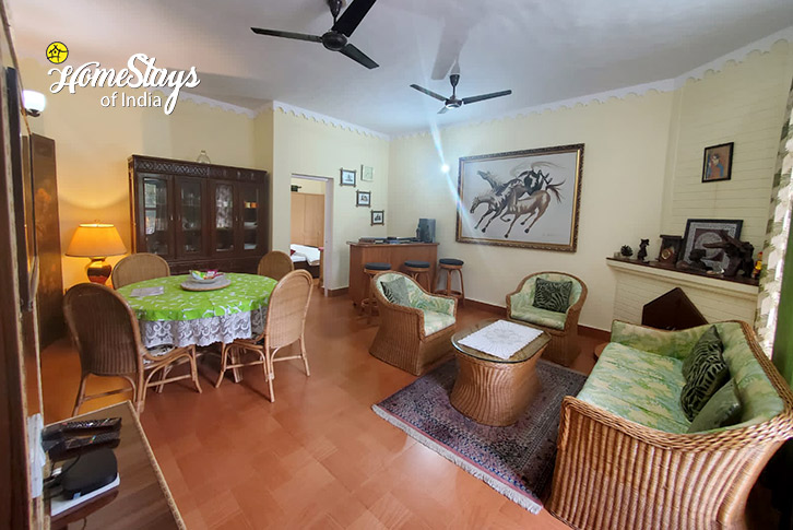 Living-Dining-Jone's Estate Homestay-Bhimtal