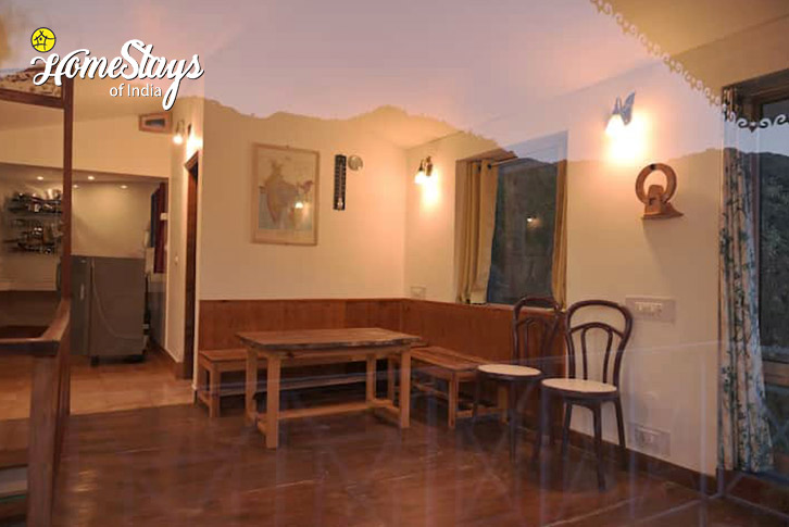 Living-area-Hinsar Farmstay, Kempty-Mussoorie