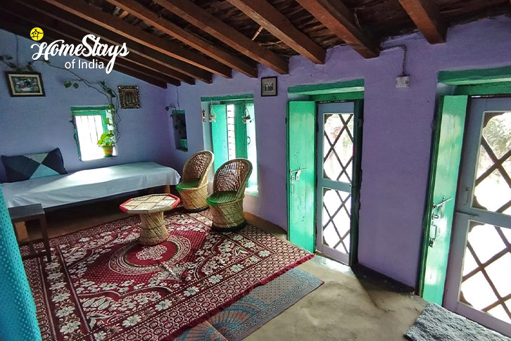 Living-area-Temple Town Homestay-Dwarahat