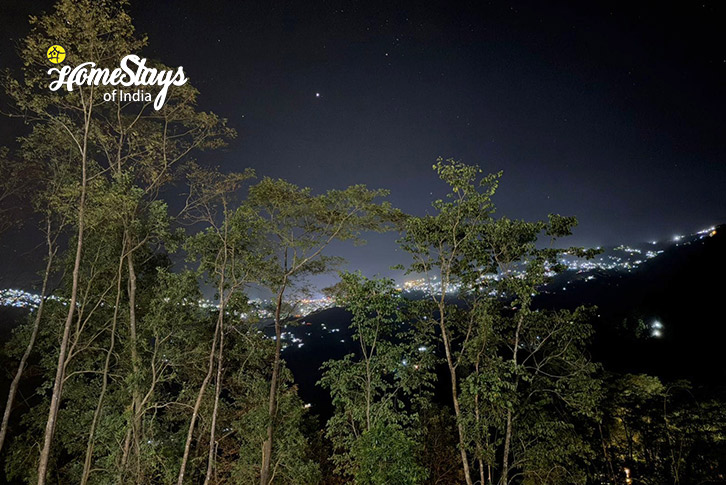 Night-View-of-City-Alpine Haven Homestay, Rishihat 