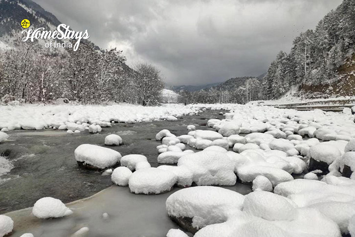 Winter-View-Serenity by the River Homestay-Pahalgam